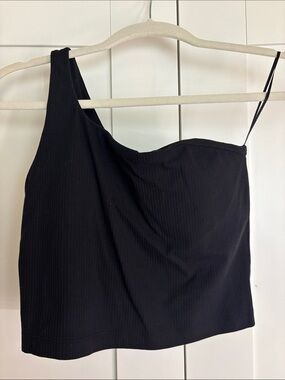 lululemon athletica Black One-Shoulder Ribbed Tank